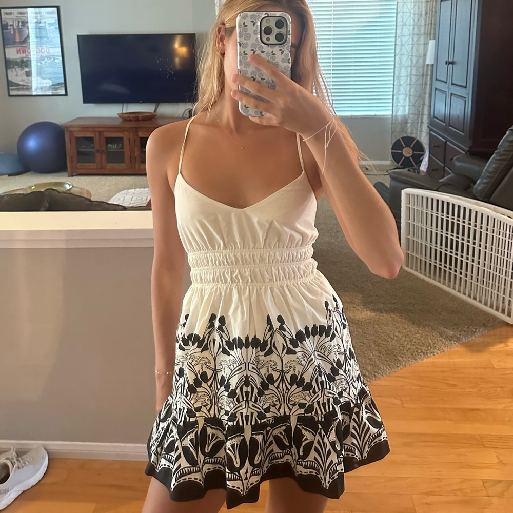 Anthropologie Black and White Patterned Dress